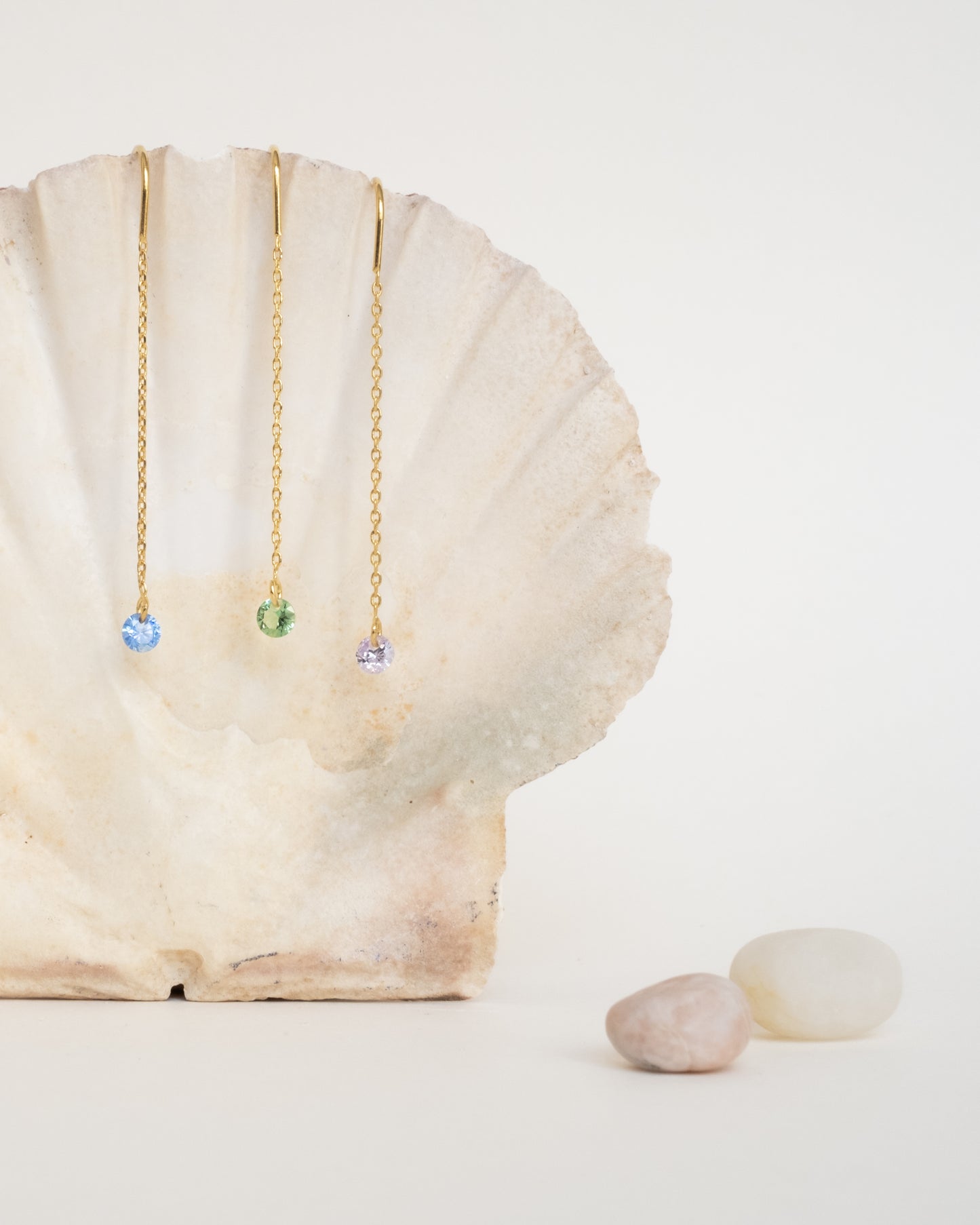 Boucles d'oreilles Aqua pendantes