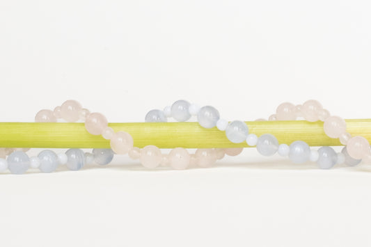 Collier perlé SWELL II - Calcédoine bleue