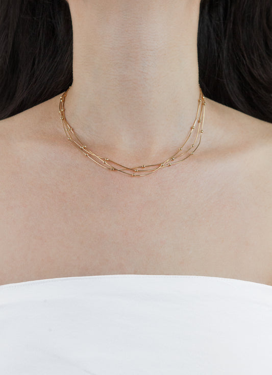 Collier pluriel MOON - Plaqué or