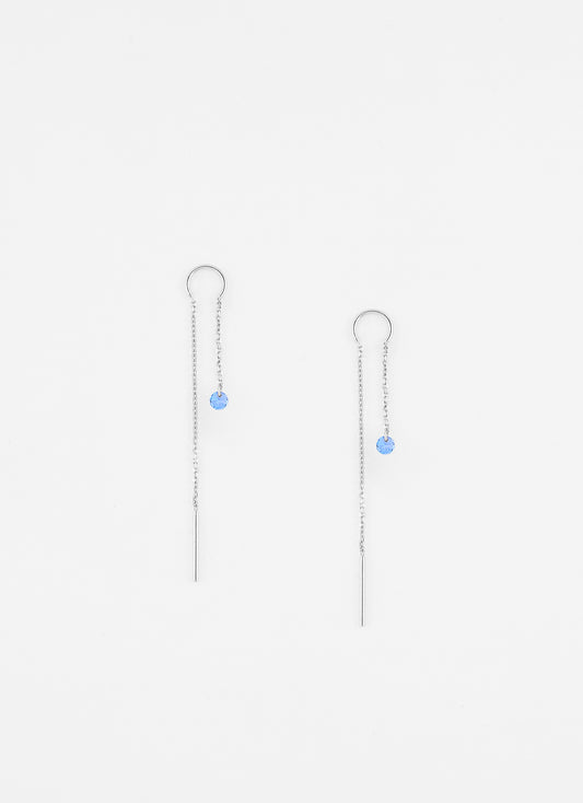 Boucles d’oreilles AQUA zircon azur 3 mm argent 925 – vue produit