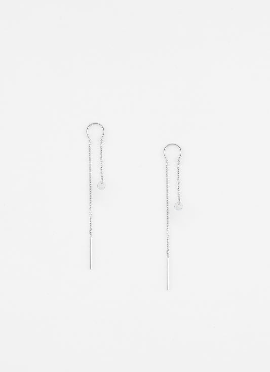 Boucles d'oreilles zircon 3mm AQUA - Argent 925