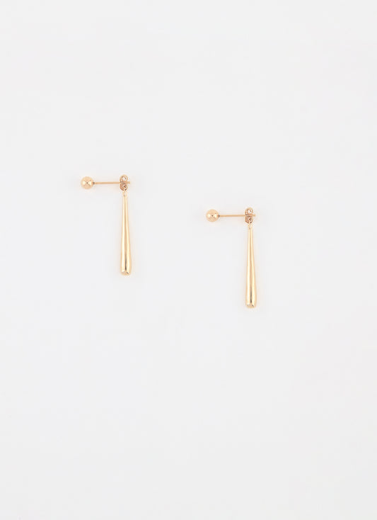 Boucles d’oreilles pendantes DROP en plaqué or 18 carats – vue de coté