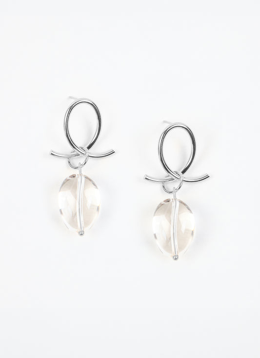 Boucles d’oreilles LUNA cristal de roche argent 925 – vue produit