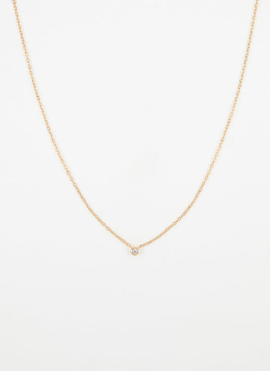 Collier solitaire ESMÉE - Plaqué or