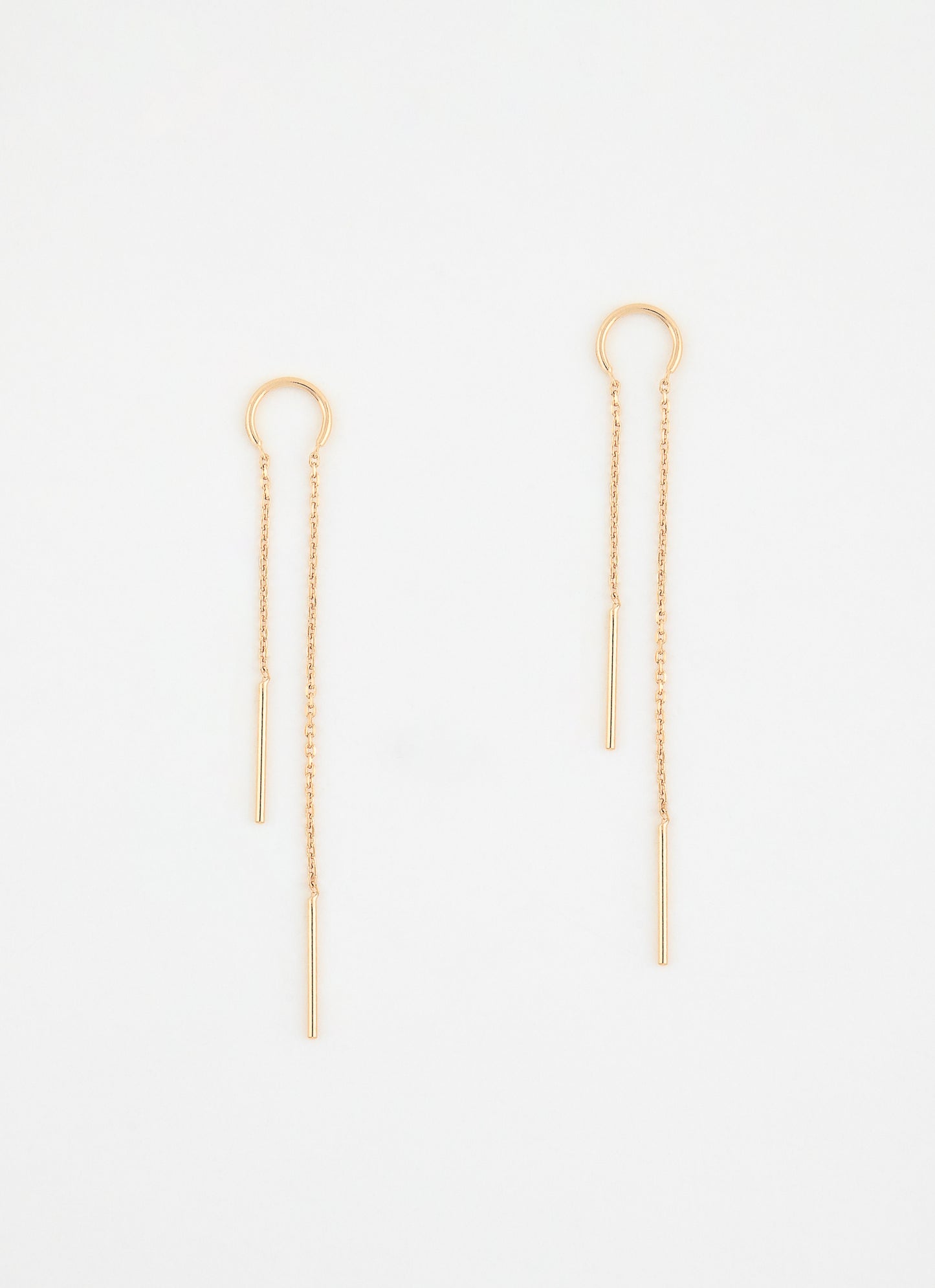 Boucles d'oreilles longues LINE - Plaqué or