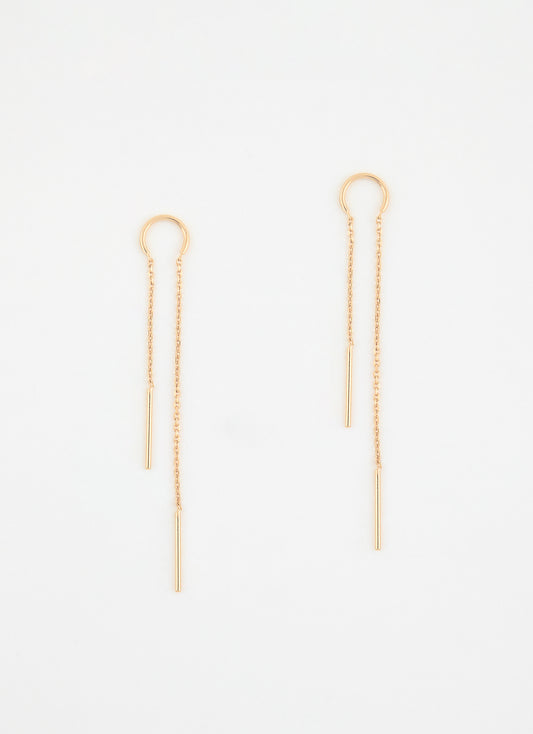 Boucles d'oreilles longues LINE - Plaqué or