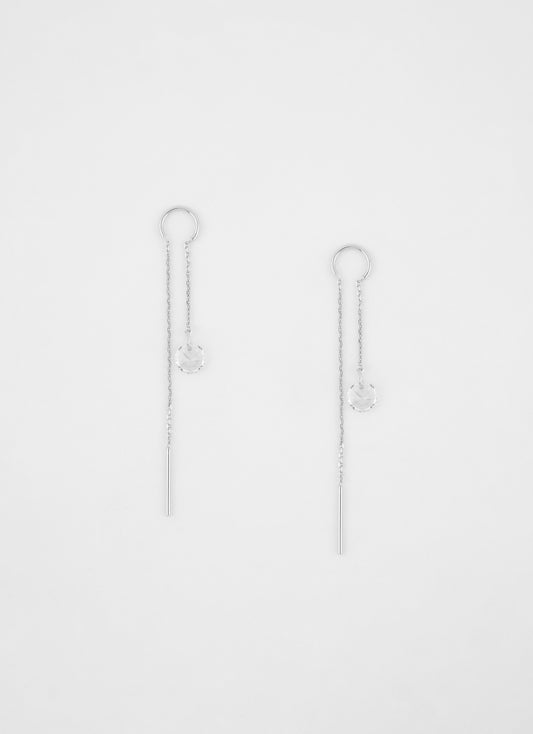 Boucles d’oreilles AQUA zircon 6 mm argent 925 – vue produit