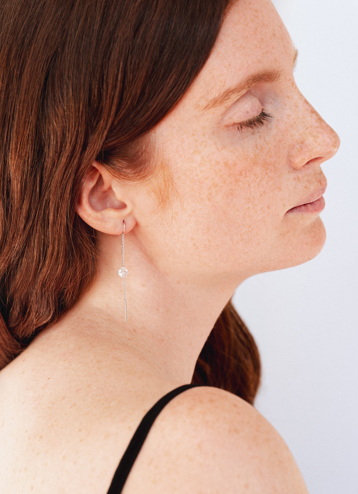 Boucles d'oreilles zircon 6mm AQUA - Argent 925