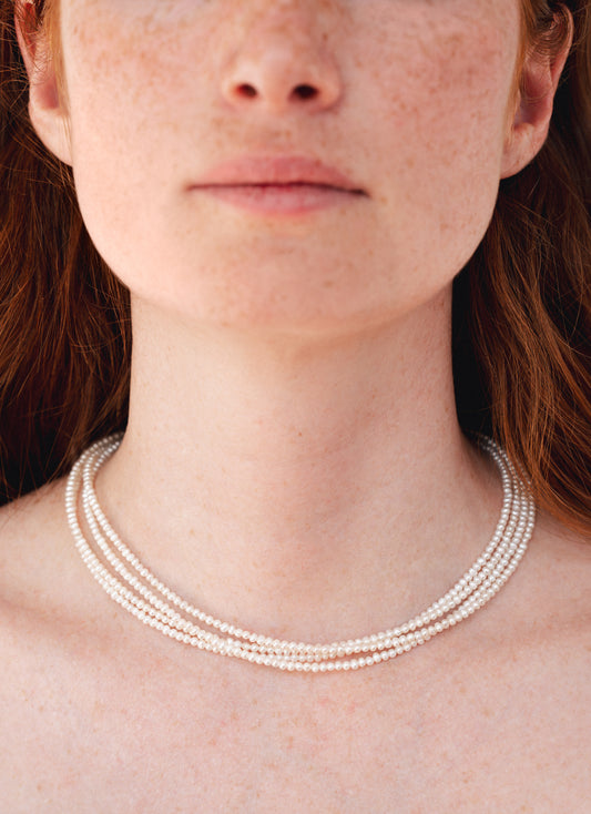 Collier perlé quatre rangs IVORY - Argent 925