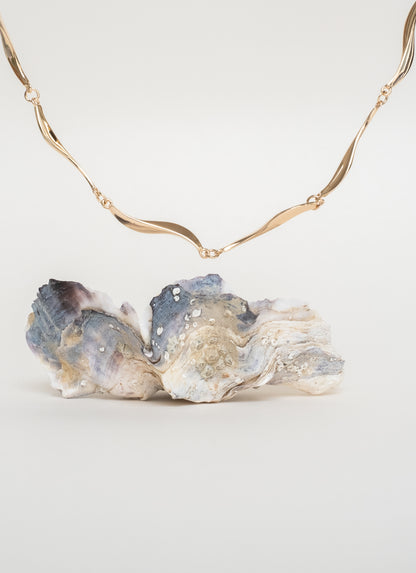 Collier ONDE plaqué or 18 carats – détail maillon