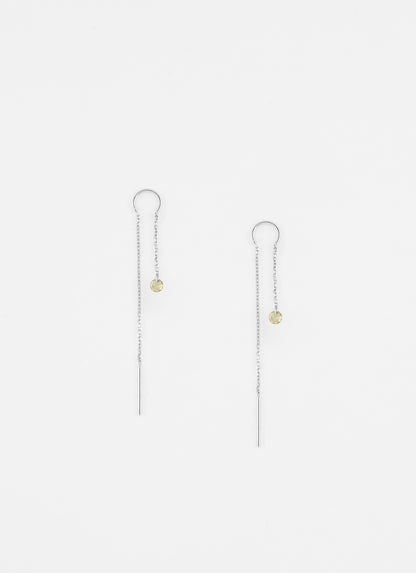 Boucles d’oreilles AQUA zircon verveine 3 mm argent 925 – vue produit
