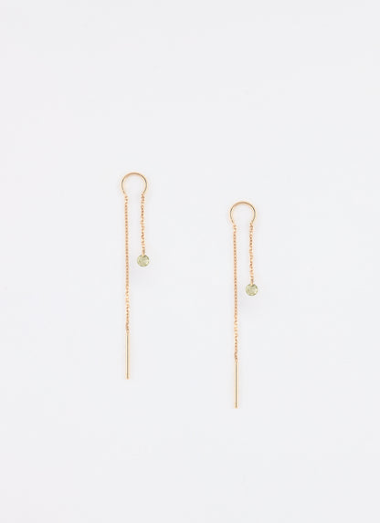 Boucles d’oreilles AQUA zircon verveine 3 mm plaqué or 18 carats – vue produit