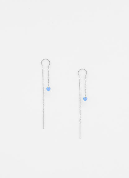 Boucles d’oreilles AQUA zircon azur 3 mm argent 925 – vue produit