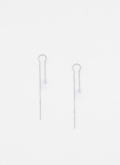 Boucles d’oreilles AQUA zircon lavande 3 mm argent 925 – vue produit