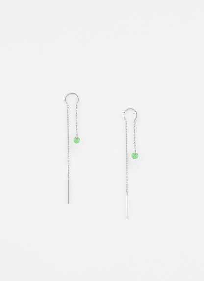 Boucles d’oreilles AQUA zircon menthe 3 mm argent 925 – vue produit