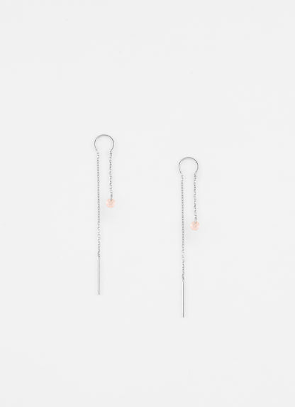 Boucles d’oreilles AQUA zircon rose 3 mm argent 925 – vue produit