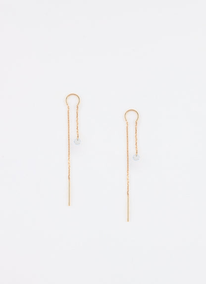 Boucles d’oreilles AQUA zircon blanc 3 mm plaqué or 18 carats – vue produit