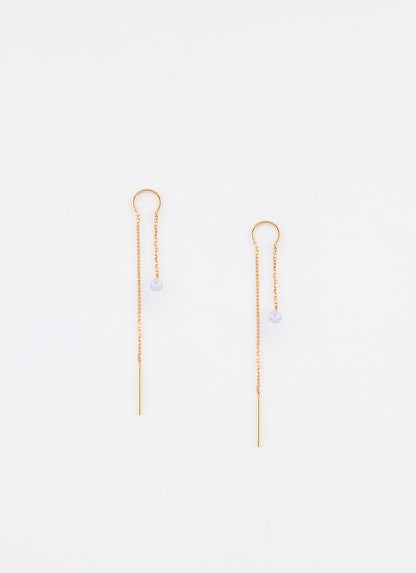 Boucles d’oreilles AQUA zircon lavande 3 mm plaqué or 18 carats – vue produit