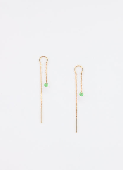 Boucles d’oreilles AQUA zircon menthe 3 mm plaqué or 18 carats – vue produit