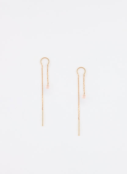 Boucles d’oreilles AQUA zircon rose 3 mm plaqué or 18 carats – vue produit