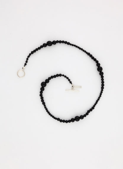 Collier perlé SWELL - Onyx noir - Argent 925