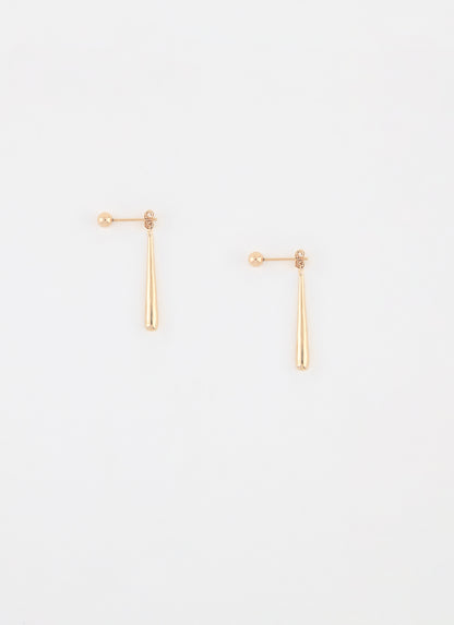 Boucles d’oreilles pendantes DROP en plaqué or 18 carats – vue de coté