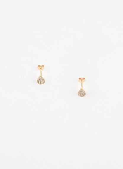 Boucles d’oreilles DEWY zircon plaqué or 18 carats – vue produit de haut