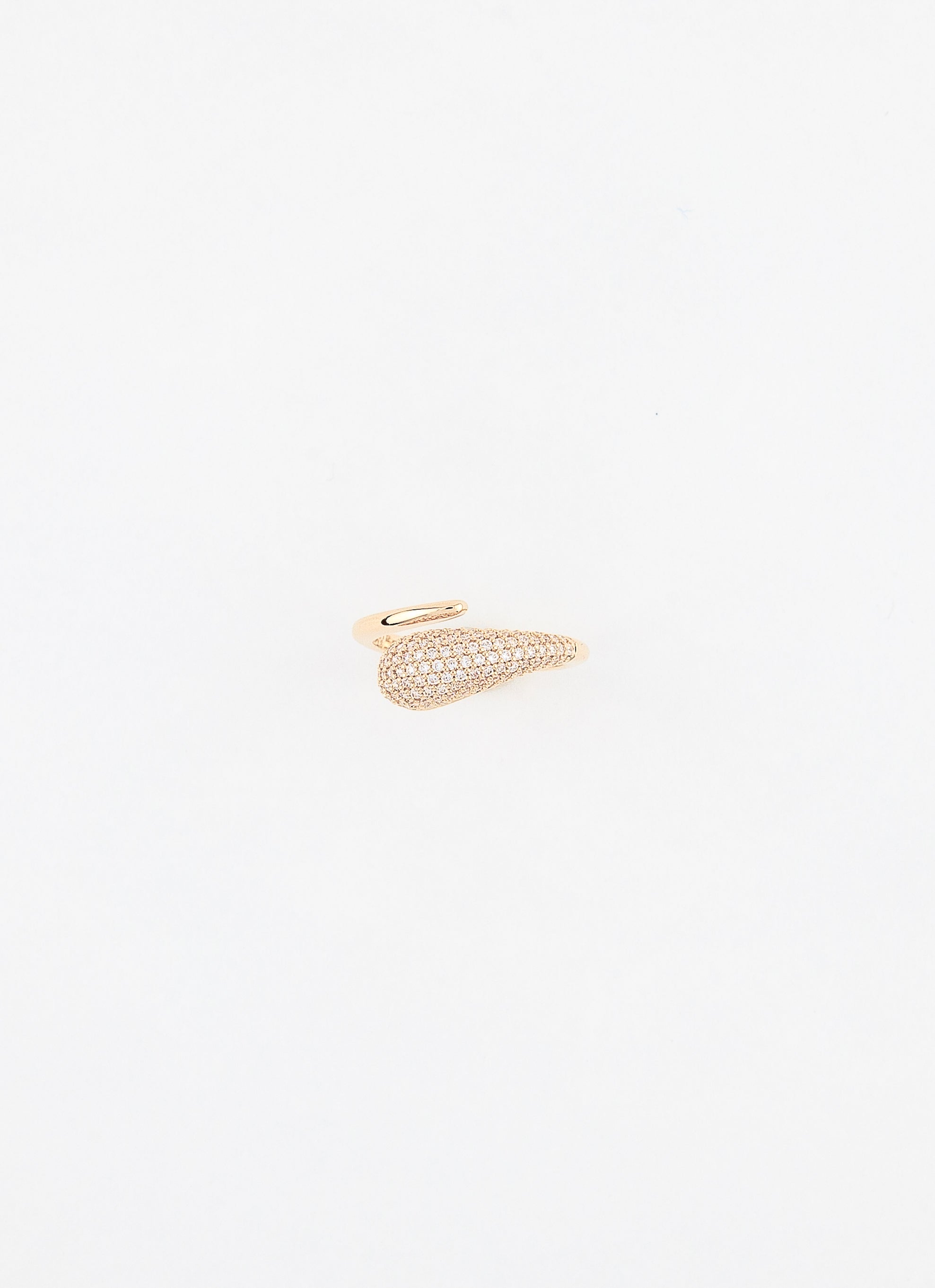 Bague DEWY laiton plaqué or 18 carats – vue oxydes de zirconium