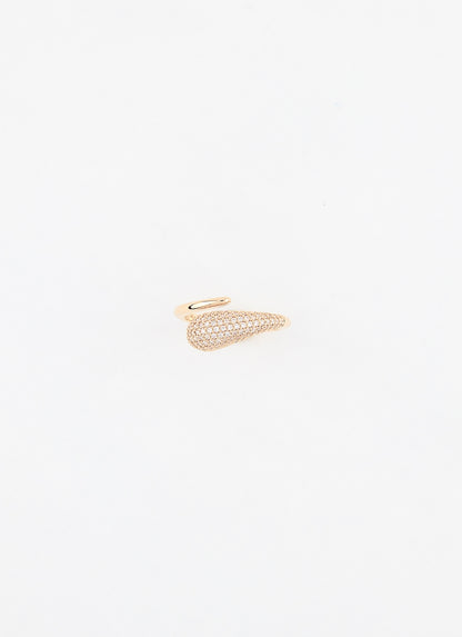 Bague DEWY laiton plaqué or 18 carats – vue oxydes de zirconium