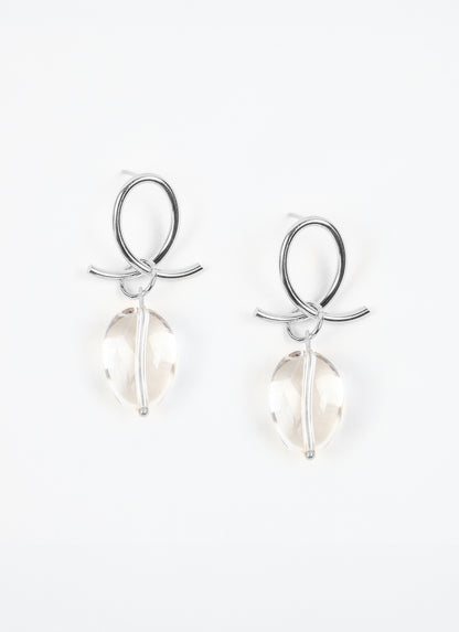 Boucles d’oreilles LUNA cristal de roche argent 925 – vue produit