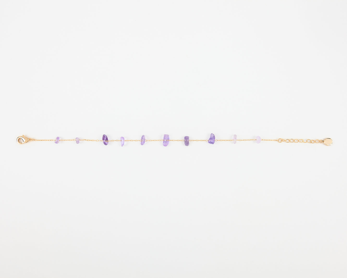 Bracelet ROCHE - Améthyste violette - Plaqué or