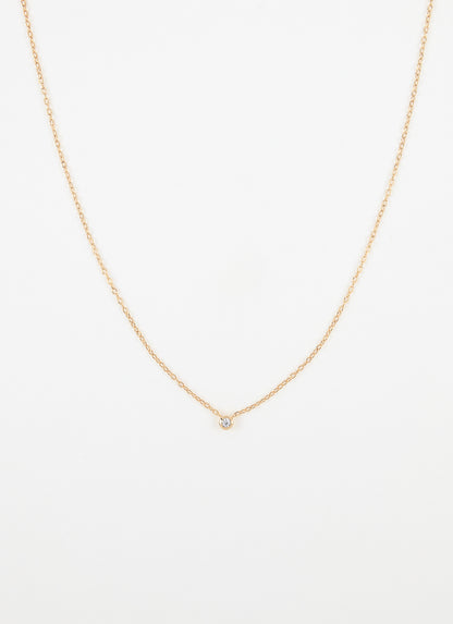 Collier solitaire ESMÉE - Plaqué or