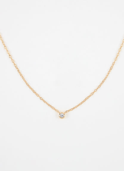 Collier solitaire ESMÉE - Plaqué or