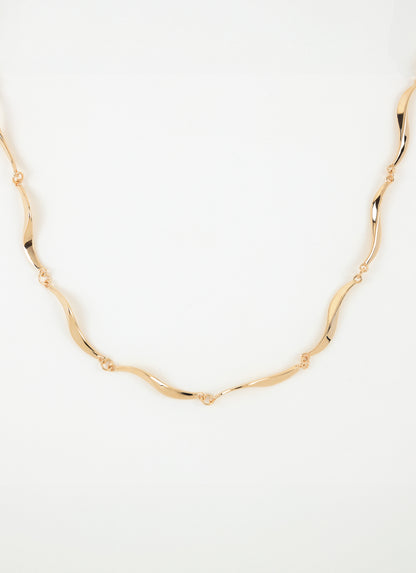 Collier ONDE plaqué or 18 carats – vue face détail