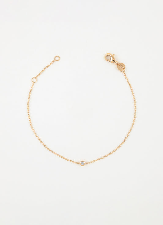 Bracelet solitaire ESMÉE - Plaqué or