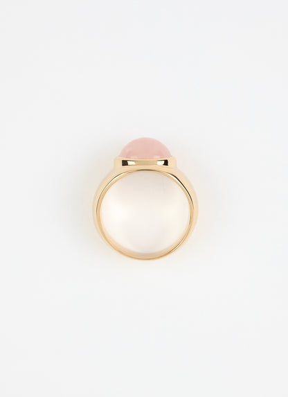 Bague DAWN plaqué or 18 carats quartz rose – profil de l'anneau