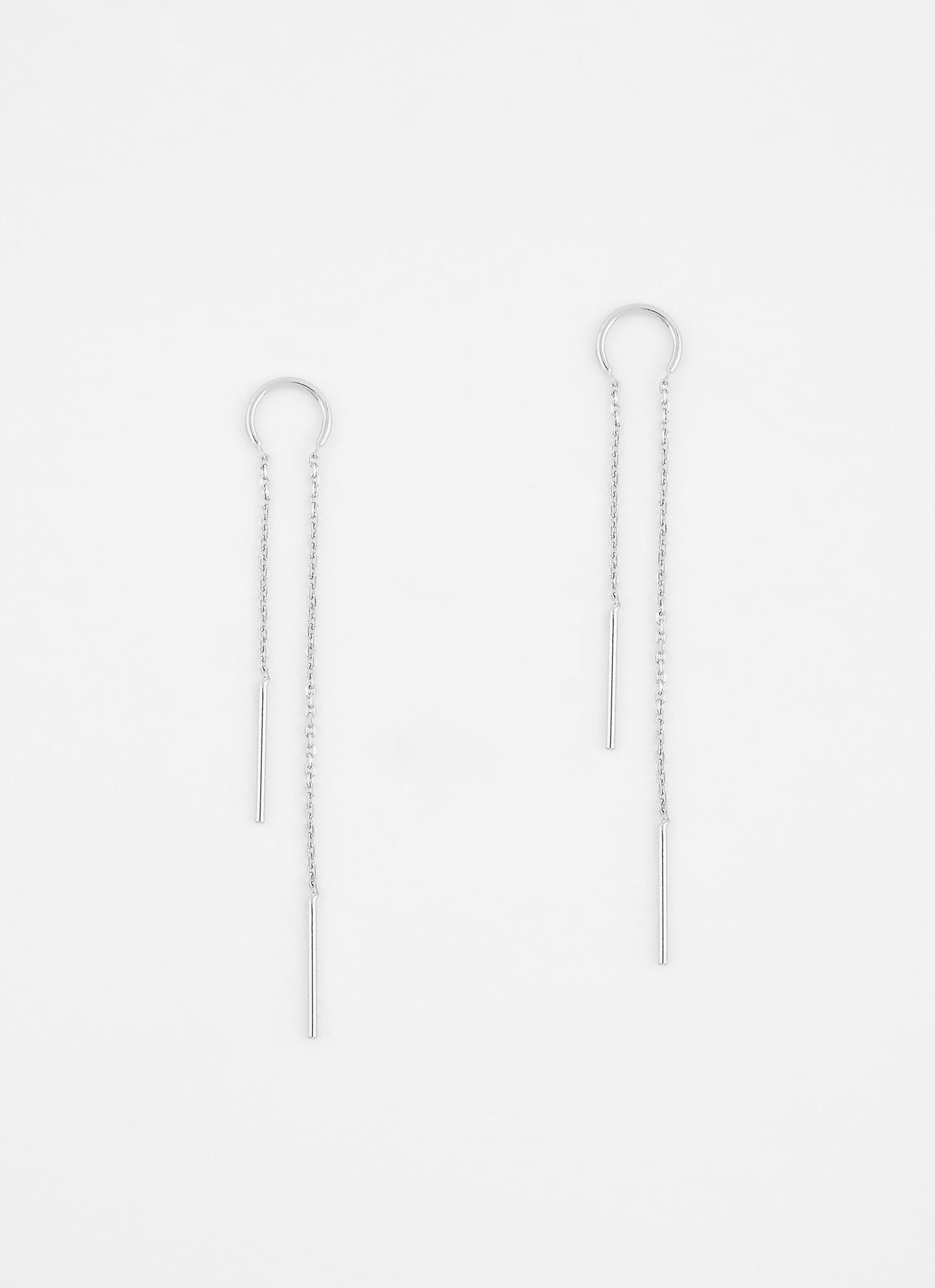 Boucles d'oreilles longues LINE - Argent 925