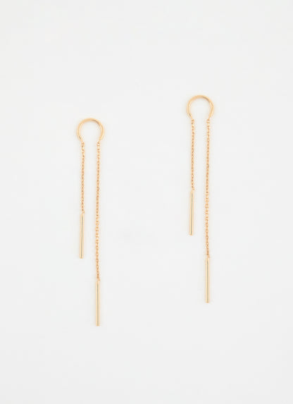 Boucles d'oreilles longues LINE - Plaqué or