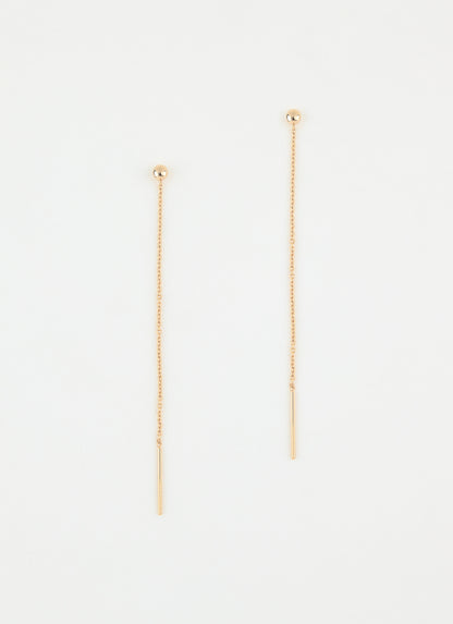 Boucles d'oreilles longues MOON - Plaqué or