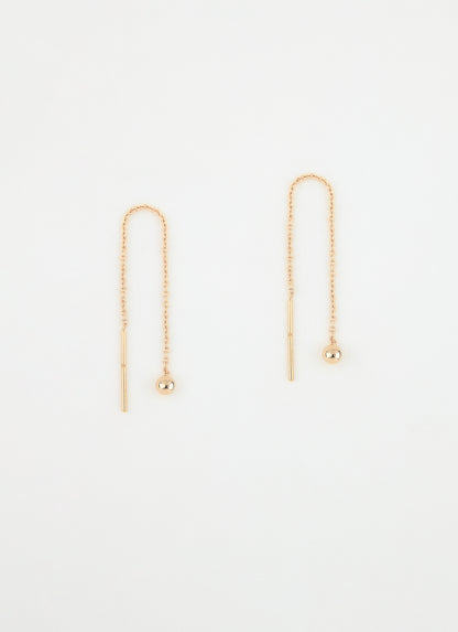 Boucles d'oreilles longues MOON - Plaqué or