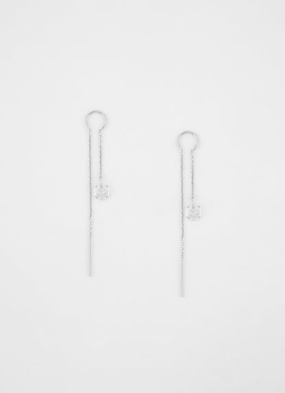 Boucles d’oreilles AQUA zircon 6 mm argent 925 – vue produit