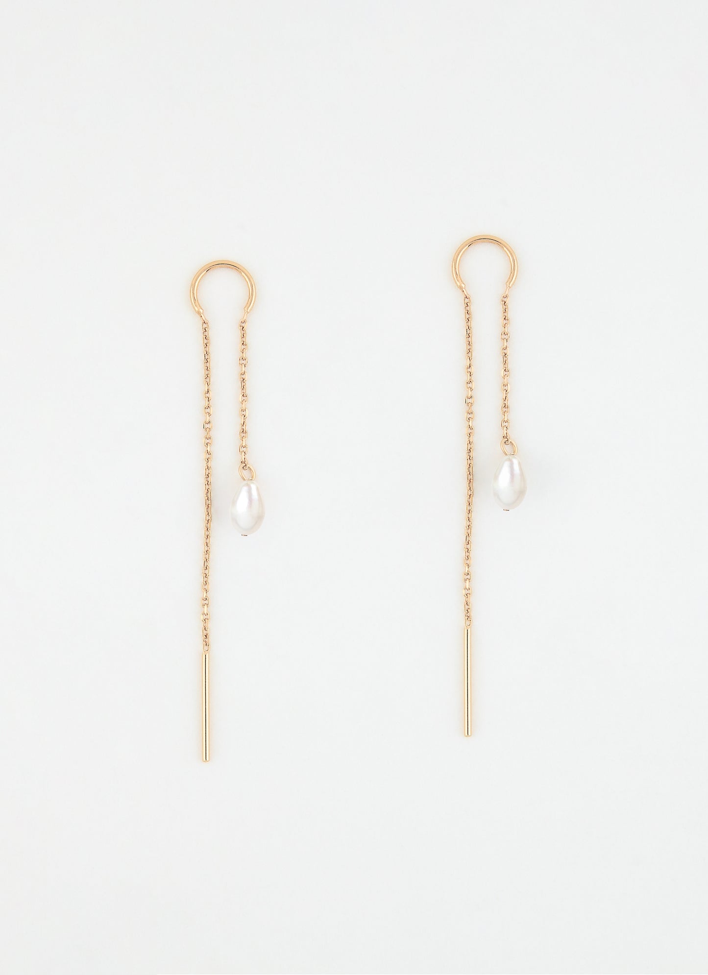 Boucles d'oreilles longues IVORY - Blanc - Plaqué or